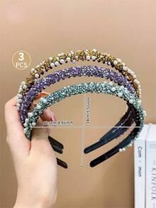 3pcs Girls' Teethed Anti-slip Hairband For Fringe - Multicolor - View 2