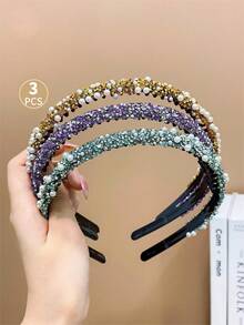 3pcs Girls' Teethed Anti-slip Hairband For Fringe - Multicolor - View 4
