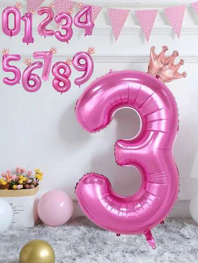 40英寸皇冠数字铝箔气球，0-9铝箔气球，适用于生日、婚礼派对装饰，可充气/氦气，返校季/情人节