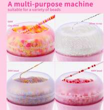 Máy quay hạt tự động được nâng cấp, Máy tạo hạt tự làm có thể điều chỉnh tốc độ để làm đồ trang sức (Có đầu cắm và cáp USB), bao gồm kim tạo hạt, đường pha lê và dụng cụ xâu ngẫu nhiên - Nhiều màu - Xem 2