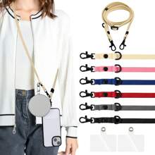 1pc Phone Lanyard With Detachable Transparent Pad, Adjustable Nylon Strap Compatible With All Smartphones, Suitable For Women Wallets, Handbags, Camera Strap - Multicolor - View 12