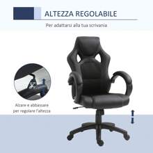 - Poltrona Ufficio Stile Racing Gaming Regolabile - Bestseller 2015 - Nero - nero - Visualizzare 2
