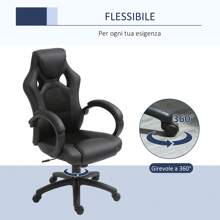 - Poltrona Ufficio Stile Racing Gaming Regolabile - Bestseller 2015 - Nero - nero - Visualizzare 5