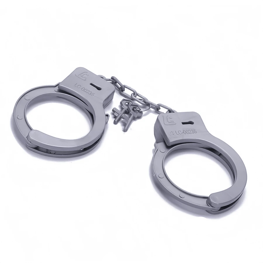 1 pieza Accesorio de juguete de esposas de plástico como prop para actuación en el escenario, accesorio de disfraz de policía para cosplay de Halloween - Plateado - Ver 1