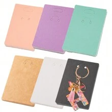 50pcs Keychain Display Card For Keychain Packaging Keyring Jewelry Holder Display Small Business Selling Supplies