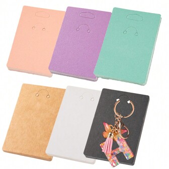 50pcs Keychain Display Card For Keychain Packaging Keyring Jewelry Holder Display Small Business Selling Supplies