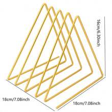 1個鐵製三角形家居裝飾書立臺,簡約風格小書架 - 黑色 - 查看 6