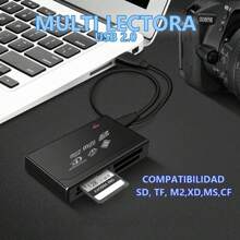 MULTI LECTOR DE MEMORIAS MICRO SD A USB - Negro - Ver 5