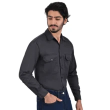 Men's Gabardine Shirt - Grey - View 1