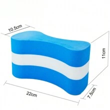 1pc Eva Foam Swimming Float Board, Suitable For Outdoor Swimming Training, Pool Exercise Training Pool Float, Beach Essentials, Beach Accessories - Blue and White - View 4