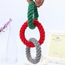 1pc/2pcs Rope Dog Chew Toys, Multi-Linked Circular Pet Toys, Random Color