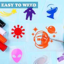 HTVRONT Adhesive Vinyl Roll - 12" X 10ft Permanent Black Adhesive Vinyl Rolls For Craft Projects,Signs,Scrapbooking - Baby Blue - View 5