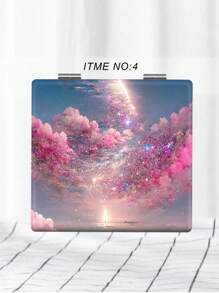 1入摺疊式,輕量級,超薄型妝台鏡,經典星系和海洋設計,適用於所有場合,適用於所有年齡層 - 彩色 - 查看 15