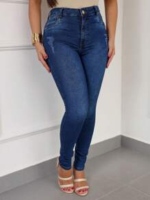 Women Jeans - Rửa tối - Xem 3