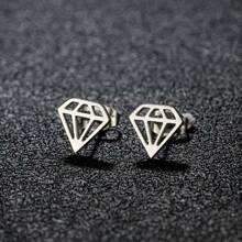 1 Pair New Stainless Steel Geometric  Stud Earrings For Women Everyday Tiny Moon Star Earrings Birthday Gift Jewelry