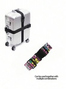 可调节行李带打包旅行箱尼龙行李带行李箱扣带，行李箱带，带快速释放配件，适合男女旅行，带姓名 ID 卡行李带行李包装带行李绳带扣，适合旅行航班商务旅行，适合行李箱，行李箱背包，行李袋，学校包，学校配件，学校用品 - 彩色 - 查看 3