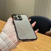 Tpu Electroplated Glittery Ombre Phone Case Compatible With Apple Iphone 15promax/Samsung S24/S24u And Other Android Phones - Black - View 4