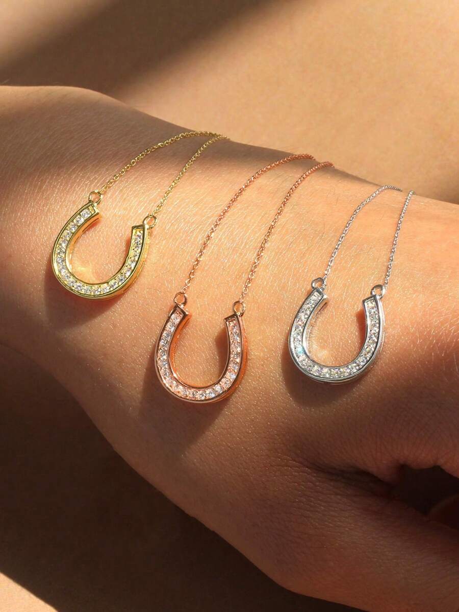 1 件时尚方晶锆石项链吊坠女士情人节礼物婚礼珠宝情人节、妈妈、母亲、母亲节、礼物 - 1# - 查看 1