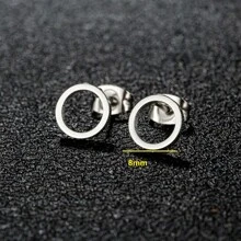 1 Pair New Stainless Steel Geometric  Stud Earrings For Women Everyday Tiny Moon Star Earrings Birthday Gift Jewelry
