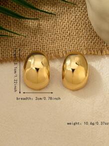 1 đôi Đúng mốt Hình học Kim loại Trang tính Thiết kế Của phụ nữ Hoa tai , Mặc hàng ngày , Lễ hội , Quà tặng tiệc - Vàng - Xem 5