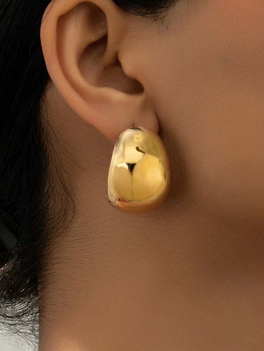 1 đôi Đúng mốt Hình học Kim loại Trang tính Thiết kế Của phụ nữ Hoa tai , Mặc hàng ngày , Lễ hội , Quà tặng tiệc - Vàng - Xem 1