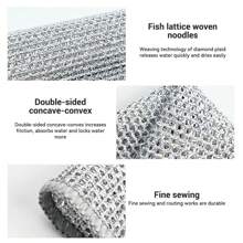 5/10/20Pcs Steel Wire Dishcloths Non -Stick Oil Iron Dishrag Kitchen Pan Pot Dishes Cleaning Rag Napery Dishcloth Rags,Garden Tools - Silver - View 6