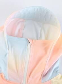 Annil Girl's Spring And Autumn Colorful Hooded Coat Pink