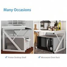 Countertop Microwave Rack Storage Shelving Unit, Small Oven Shelf Microwave Stand, Printer Stand For Desktop Storage Organizer