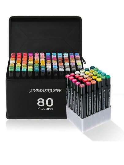 MAXIZAZAGA 80 Plumones Doble Punta Pincel, 80 colores plumones dobles/Adecuado para: artistas, principiantes, estudiantes/crear y diseñar.(80Colores)