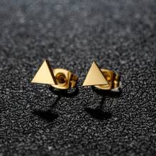 1 Pair New Stainless Steel Geometric  Stud Earrings For Women Everyday Tiny Moon Star Earrings Birthday Gift Jewelry