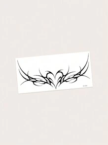 1 Miếng PVC Không thấm nước & Chống mồ hôi Hình xăm dán tạm thời Đối với Châu Âu và Châu Mỹ Phong cách ins Cô gái Elf Những trái tim , Hoa & Cánh In , Đúng mốt Và Mát mẻ , Thích hợp Đối với Sử dụng hàng ngày Hợp thời Con người - màu đen - Xem 5