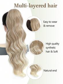 Ponytail Hair Extensions, Synthetic 26inch Long Wavy Clip In Ponytail Extension Ponytails Hairpiece For Women Daily Use