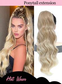 Ponytail Hair Extensions, Synthetic 26inch Long Wavy Clip In Ponytail Extension Ponytails Hairpiece For Women Daily Use