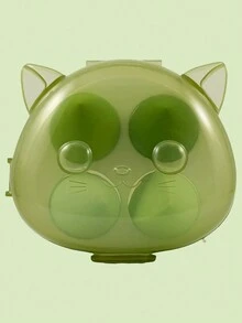 Set Of 4 Makeup Sponges, Includes Cat-Shaped Case, 4 Colors Available. - Green - View 4