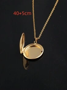 1 cái Thời trang Mạ vàng 18K Thép không gỉ Mề đay nhỏ Vòng cổ mặt dây chuyền Với Có thể mở Tròn Hình dạng Đối với Hình chụp Chèn Đối với phụ nữ Qủa tặng - tròn - Xem 2