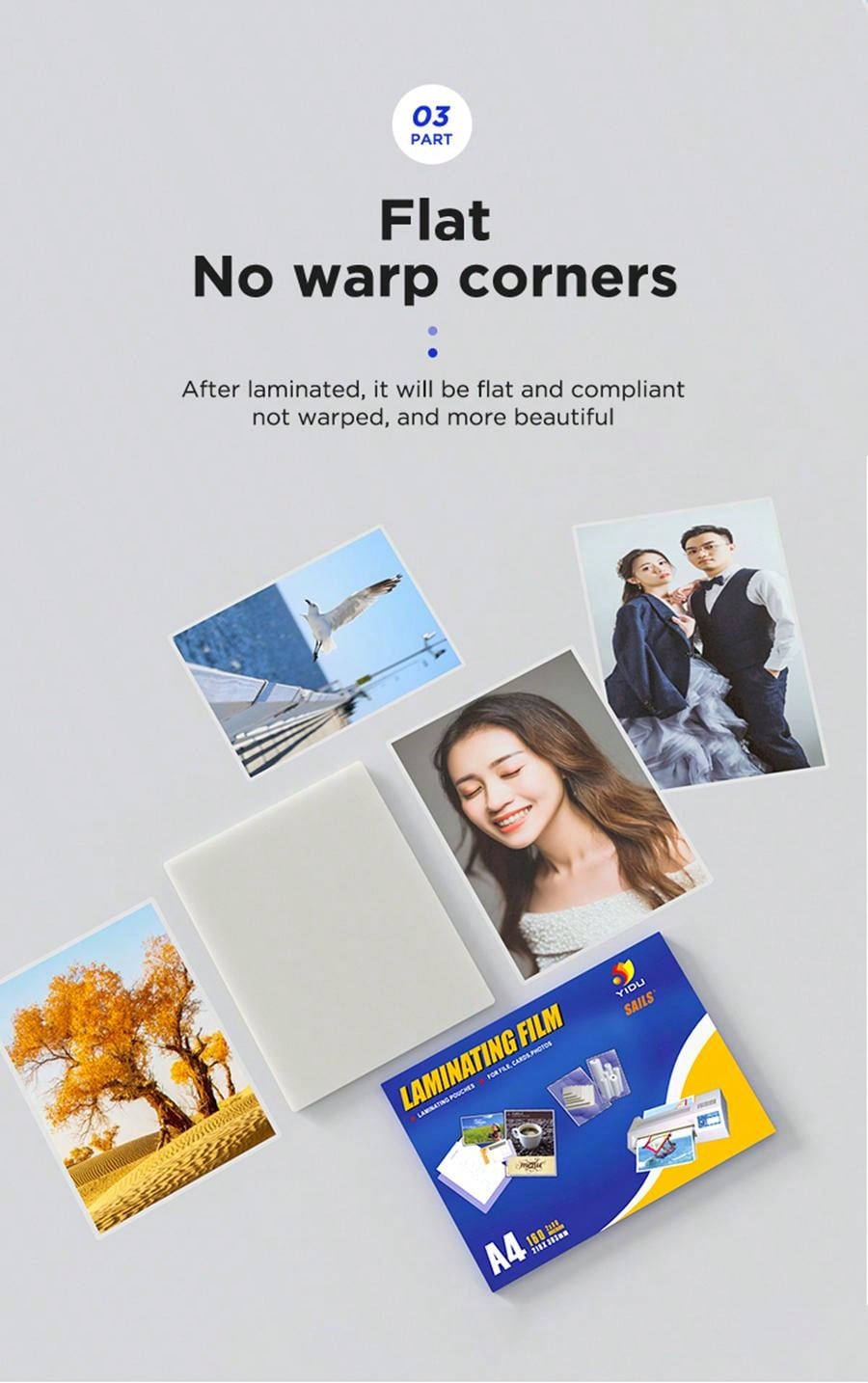 YIDU SAILS Thermal Laminating Film 3 Mil, 5 X 7 Inch Photo Laminating