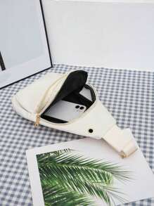 女士新款胸包，时尚防水斜挎单肩包，容量大，带 USB 接口，开学第一天的学院风腰包 - 米色 - 查看 6