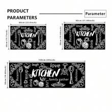 Kitchen Long Floor Mat, Anti-Skid, Water & Oil Absorption, Easy Clean Door Mat, Floor Carpet ,Room Decor - Black and White - View 5