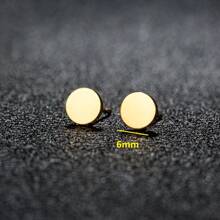1 Pair New Stainless Steel Geometric  Stud Earrings For Women Everyday Tiny Moon Star Earrings Birthday Gift Jewelry
