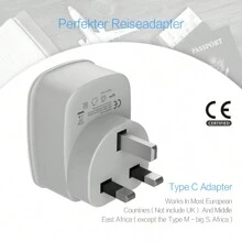 TESSAN 2 Paquetes Adaptador Enchufe UK, Adaptador Enchufe Irlanda con 2 USB, Adaptador Enchufe Ingles a Español para Reino Unido Irlanda Escocia Britanico Maldivas, Adaptador Tipo G - Gris - Ver 5