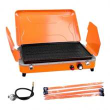 Asador Gas Portátil Brasero Parrilla, Maletín, Acero Inoxidable, Plegable, Brasero Parrilla Portátil Para Carne Asada, Grill De Acero Para Exteriores, Parrilla Con Tapa Acero Inoxidable