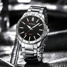 Men's Quartz Watch, Casual Business Style Water Resistant Wrist Watch - Black - View 6