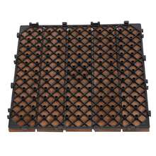 Outsunny Gạch lát sàn sân vườn bằng gỗ ngoài trời, 27 viên/bộ, 2,5m², kiểu ghép nối, 30x30cm - Cà phê nâu - Xem 9