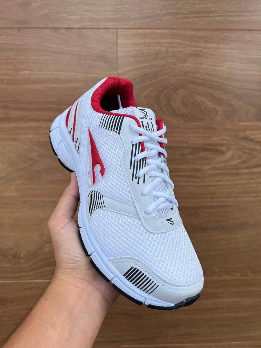 Women Wedge Sneakers - 白紅 - 查看 1