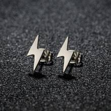 1 Pair New Stainless Steel Geometric  Stud Earrings For Women Everyday Tiny Moon Star Earrings Birthday Gift Jewelry