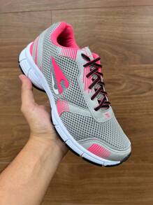 Men Sneakers - 灰色/粉紅色 - 查看 1