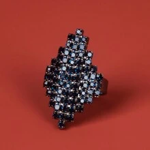Nhẫn trang trí Rhinestone - Bạc - Xem 15