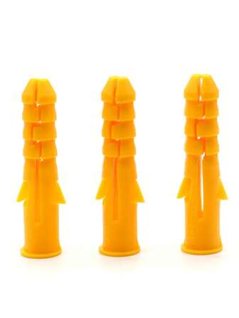 100pcs M6/M8 Drywall Anchor Plastic Expansion Tube Bolts Column Frame Fixings Yellow Small Yellow Fish Expansion Rubber Stopper Nylon Rubber Granule Expansion Plug