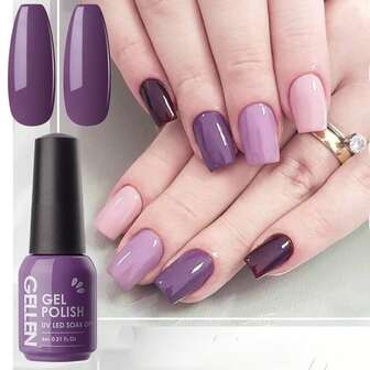 Gellen 凝膠指甲油1入組，棕色粉紅色紫色藍色紅色光澤指甲藝術設計，可浸泡UV LED凝膠指甲套件，迷你美甲DIY家庭產品，甲蟲情人節禮物，女性女孩適用