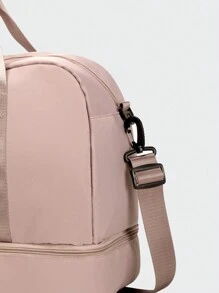 Bolsa de viagem clássica de moda, bolsa de nylon versátil, simples, de cor sólida, para academia, bolsa feminina de fim de semana, com separação seca e molhada, compartimento independente para sapatos, alça de ombro ajustável, bolsa tipo carteiro, adequada para viagens curtas de , viagens, ioga, esportes, fitness.